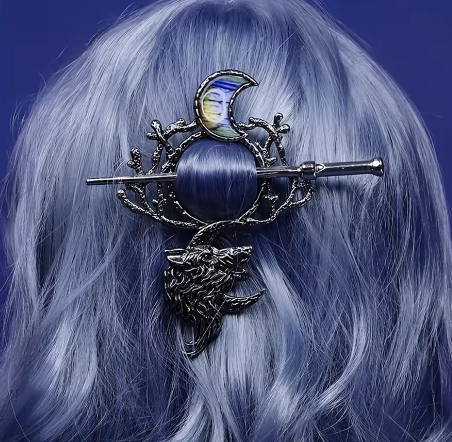 Night Wolf Hair Pin