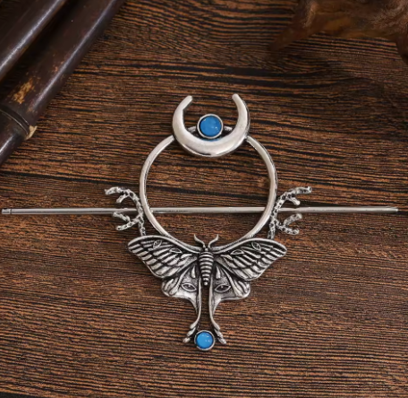 Dark Moth Hair Pin