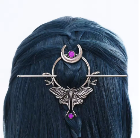 Dark Moth Hair Pin